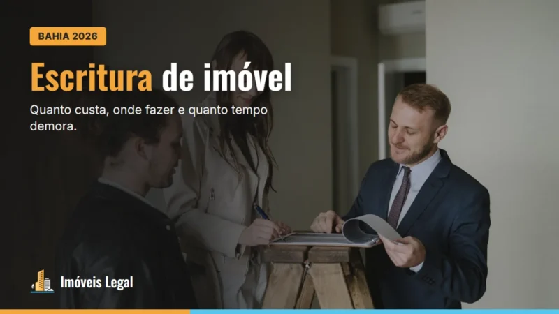 Escritura de imóvel: quanto custa na Bahia, onde fazer e quanto tempo demora (2026)