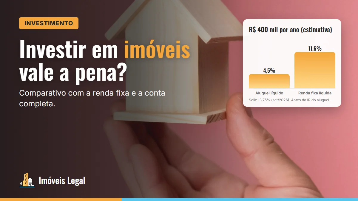 Investir em imóveis vale a pena em 2026? Comparativo com renda fixa e a conta completa