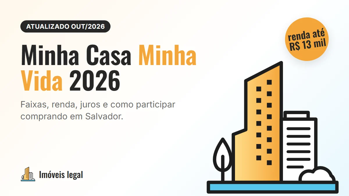 Minha Casa Minha Vida 2026: faixas, renda e juros para comprar imóvel em Salvador